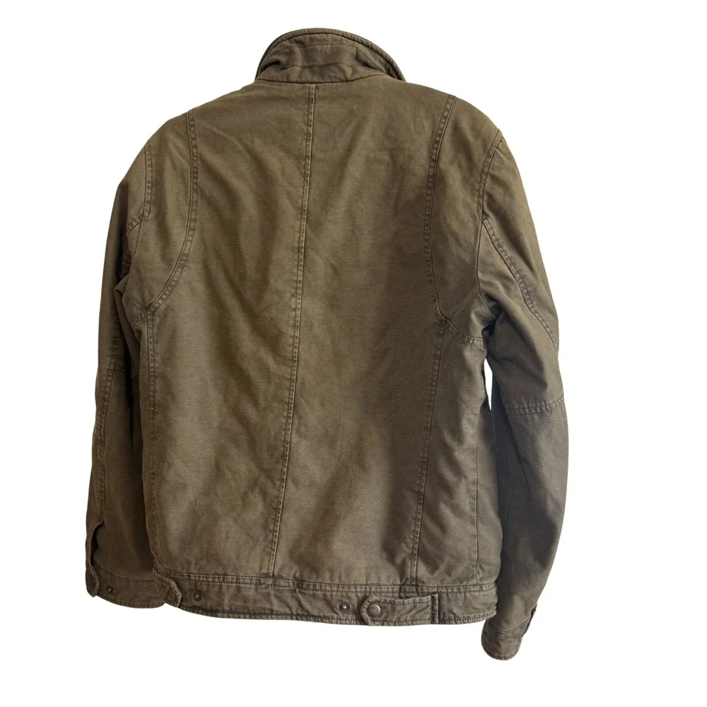 Levi's Field Jacket Military Canvas Coat Small Olive‎ Green Quilted
